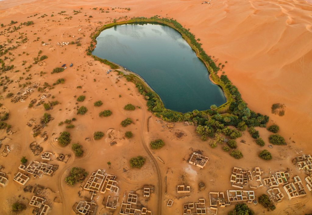 Gaberoun Lake, located in Wadi al Hayaa district, southwest of Sabha.