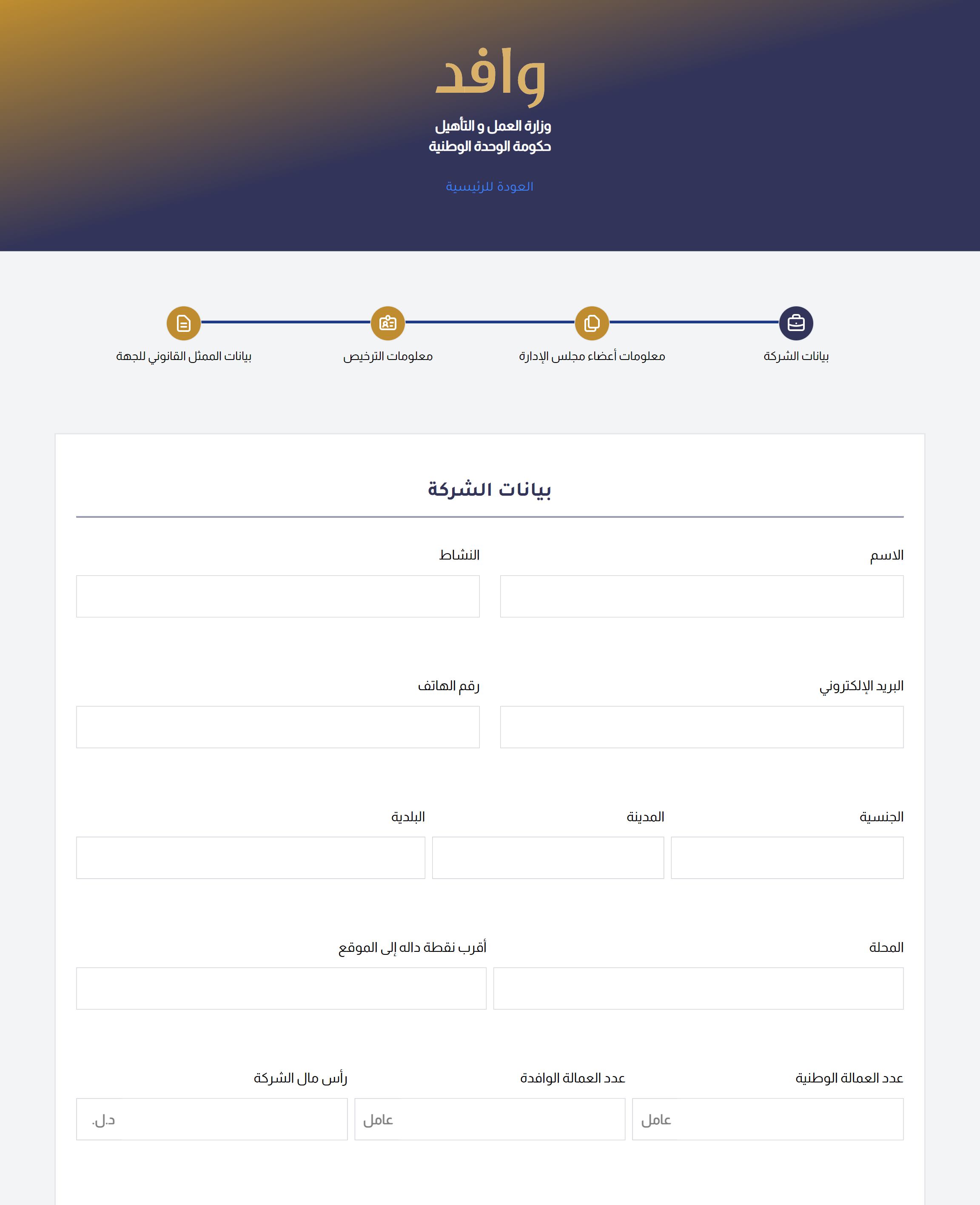 account creation for companies in the libyan eresidency