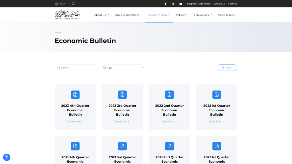 Libyan Central Bank - Banking reports libya and banking data libya